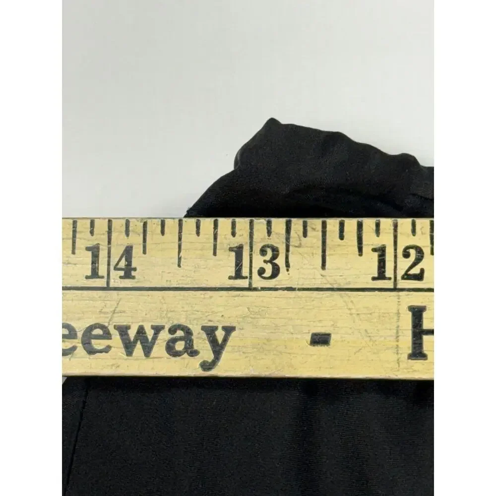 Pure DKNY Black 1990s Skirt, 100% silk Elasticated Waist Sz 6 ruffle hem